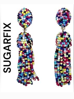 Sugar fix by BaubleBar Multicolor Seed Bead Tassel Drop Earrings